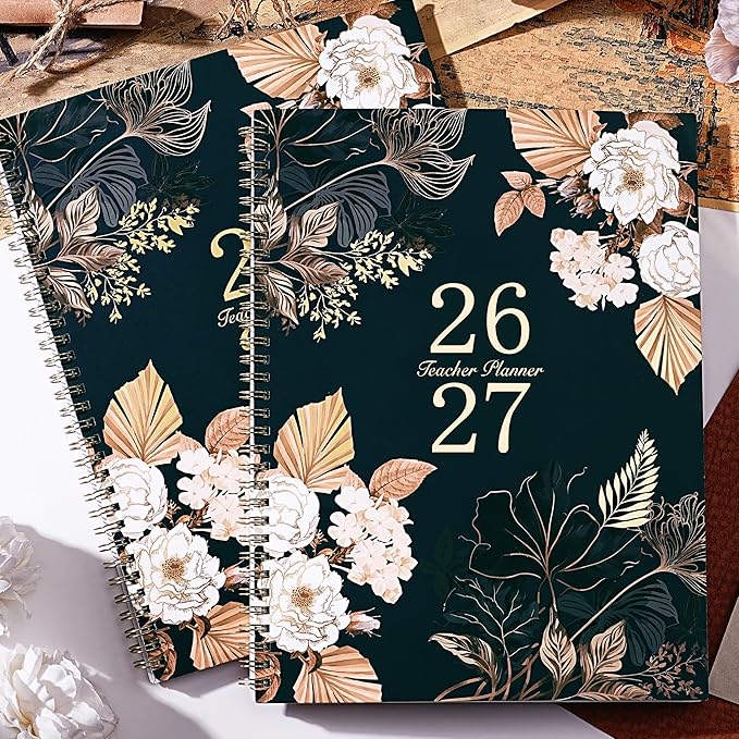 Teacher Planner 2026-2027 - 9'' x 11'', 2026-2027 Teacher Planner Academic Year, JULY 2026 - JUNE 2027, Weekly & Monthly Lesson Plan Book with Quotes, Twin-Wire Binding, Monthly Tabs, Back Pockets