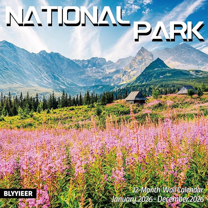 2026 Wall Calendar NATIONAL PARKS | 12 Month Hangable Nature Calendars | 12" x 24" (Open) | Thick & Sturdy Paper for Organizing & Planning | Giftable | NATIONAL PARK