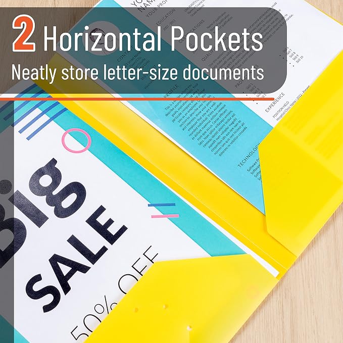 Mr. Pen- Plastic Folders with Pockets, 5 pcs, Aesthetic File Folder with Business Card Slot, 2-Pocket Folder, Back to School, Office, Filing Supplies