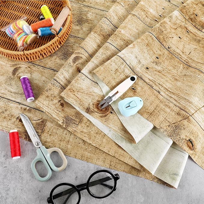 Mindsoft Bulletin Board Paper 48'' x 107'' Class Boards for Classroom Bulletin Boards Everyone is Welcome Classroom Board Decor Pillows Curtains Crafts(Rustic Wood,1 Pc)