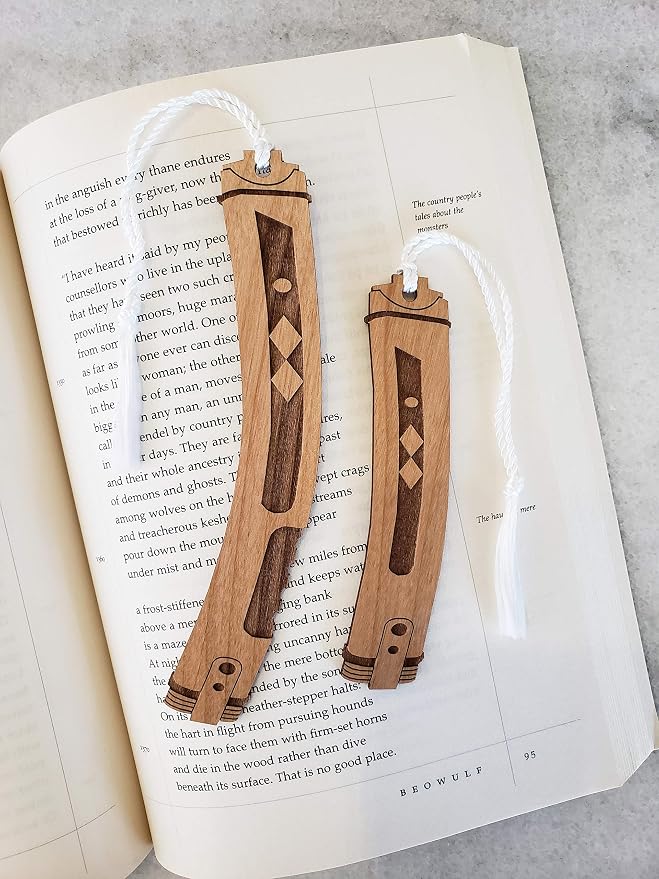 Two Pack - Star Wars Ahsoka Tano Rebels Lightsaber Bookmarks - Laser Engraved - Made in The USA - Wood Book Mark with White Tassel
