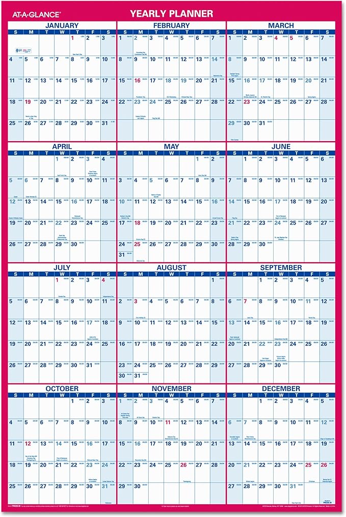 AT-A-GLANCE Vertical/Horizontal Wall Planner, 48 x 32 Inches, White and Cream, 2011 (PM326-28)