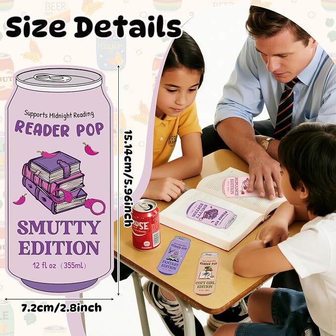 Laffact Drinks Soda Ticket Book Club Bookmarks - 200Pcs Reader Pop Dark Romance Reading Tracker, Funny Designed Book Accessory Bookish Page Marker Reading Gifts for Book Lover Women Men School Library