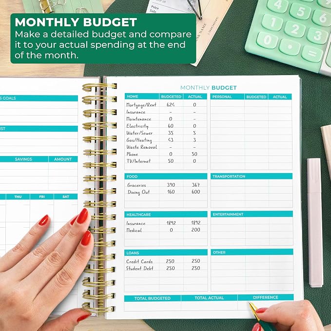 Clever Fox Budget Planner & Monthly Bill Organizer With Pockets. Expense Tracker, Budgeting Journal & Financial Book. Large, 8x9.5" (Rose Gold)