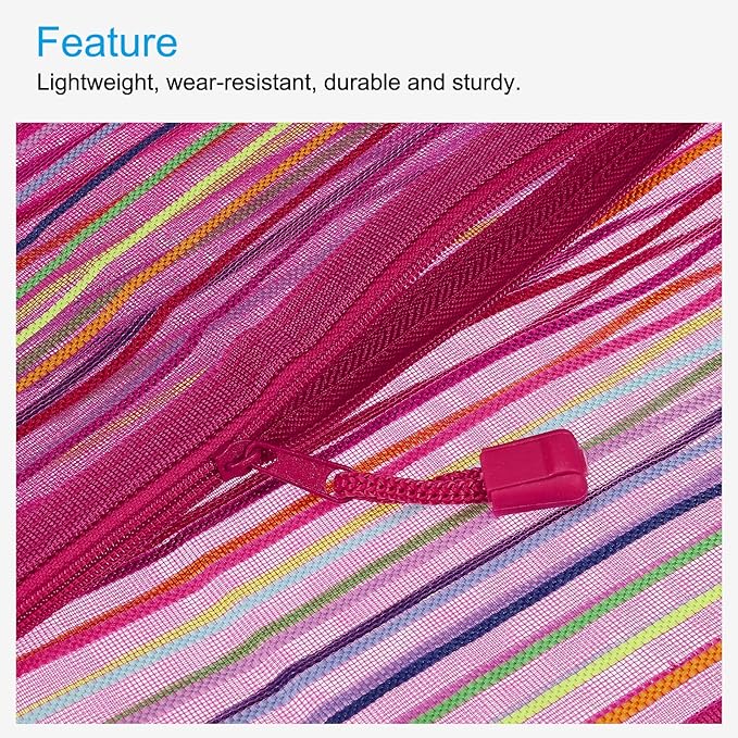 MECCANIXITY Mesh Zipper Pouches, A4 Colorful Pencil Case Document File Bags Storage Organizer for Office Supply Travel Accessory, Rose Red Pack of 6