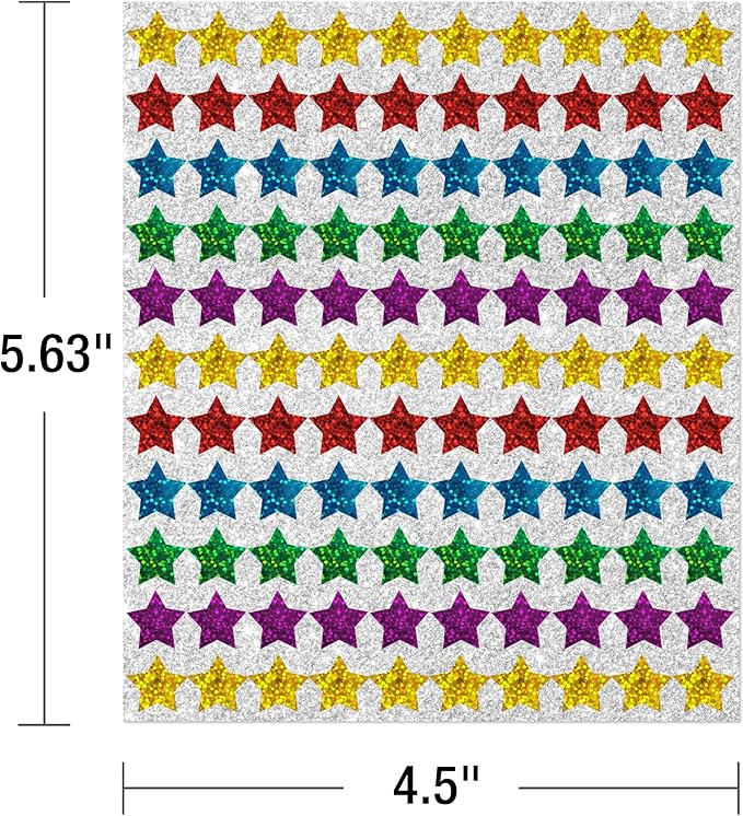Carson Dellosa 440 Dazzle Stickers, Colorful Stars for Crafts, Scrapbooking, Potty Training, Teacher Planner, Reward Chart for Kids, and School Supplies, Classroom Must Haves