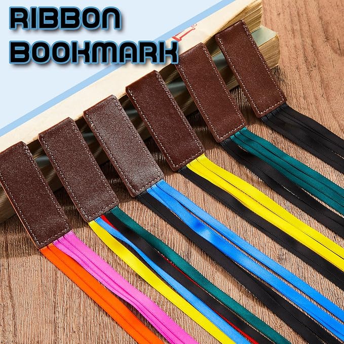 6 Pieces Bible Ribbon Bookmark Multi Ribbon Page Marker Leatherette Bookmark for Books(Classic Color)