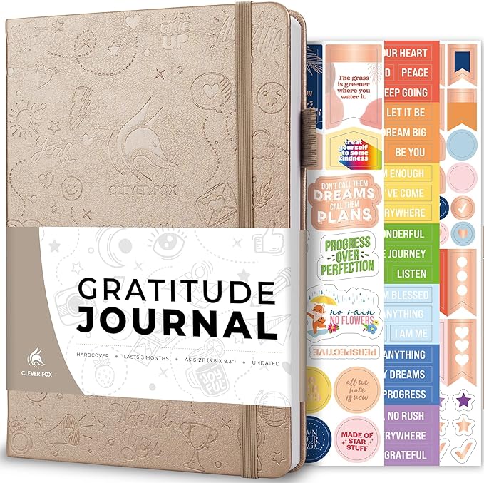 Clever Fox Gratitude Journal – Happiness, Positivity & Affirmation Daily Journal – Inspirational Daily Notebook – 3 Months, A5 (Pearl)