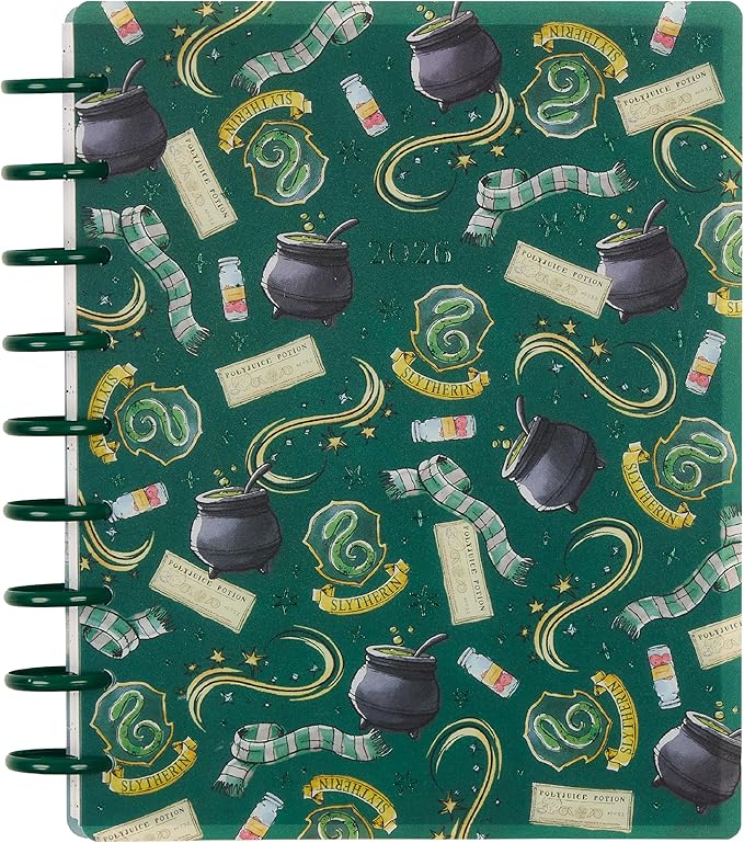 Happy Planner Harry Potter Disc-Bound 12-Month January–December 2026 Planner, Classic Size, Vertical Layout, Slytherin Magic
