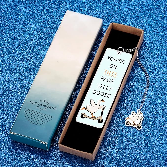 Silly Goose Bookmarks Funny Bookmark Gifts for Women Kids Valentines Day Gifts for School Book Accessories for Reading Lovers Novelty Cute Bookmarks Cool Gift for Reader Valentines Graduation Bookmark