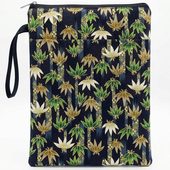 Book Sleeve for Paperbacks – Padded Book Cover with Zipper, Dust-Proof Protector Sleeve, Fabric Books Pouch Fit for Books Notebook Journal, Maximum 8x11inch