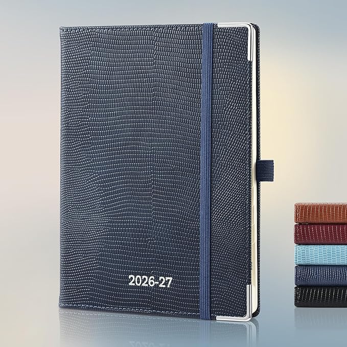 Planner 2026-2027 Weekly & Monthly Planner with Hourly Time Slots, 18 Month Academic Calendar July 2026 – Dec 2027, Vertical Layout, Monthly Tabs, Hardcover Business Agenda, Dark Blue