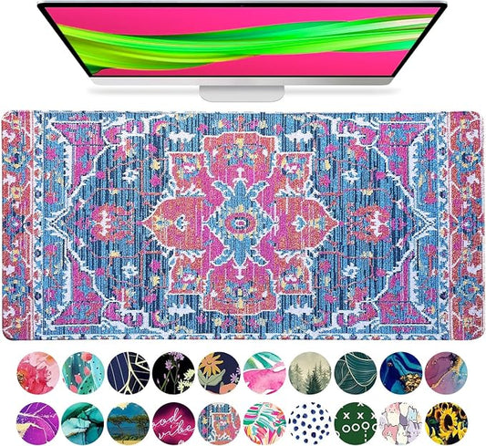 French KOKO Large Mouse Pad, Desk Mat, Keyboard Pad, Desktop Home Office School Essentials College Cute Decor Big Extended Laptop Protector Computer Accessories Pretty Mousepad Women Girls XL