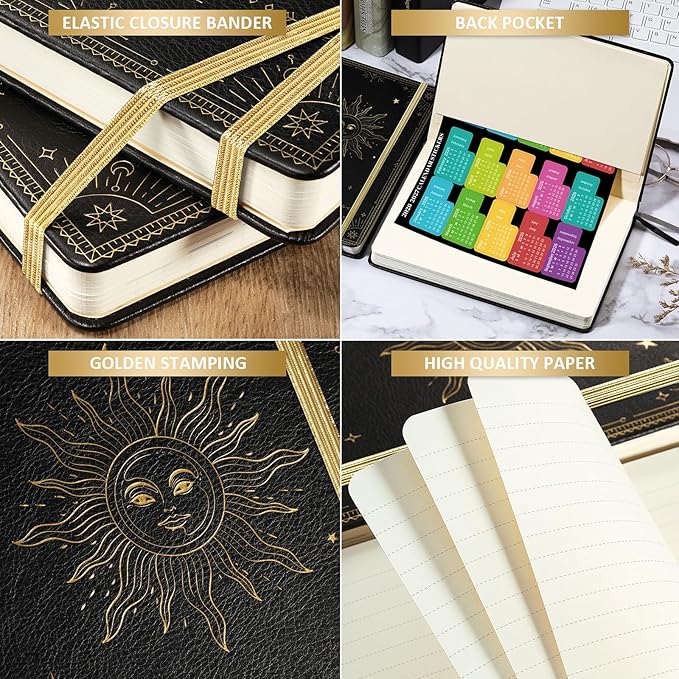2026 Planner - Weekly Planner 2026, Jan. 2026 - Dec. 2026, 5.75" x 8.25", 2026 Weekly and Monthly Planner, Faux Leather planner 2026 with Back Pocket & 40 Notes Pages - The Sun