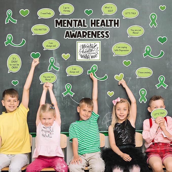 Mental Health Bulletin Board - 71Pcs Motivational Bulletin Board Classroom Decoration Mental Health Awareness Inspirational Positive Sayings Cutout for School Office Classroom Wall Door Decor