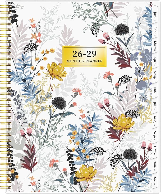Monthly Planner 2026-2029, 36 Months Calendar Planner 2026-2029 from Jul 2026 – Jun 2029, 8.5'' x 11'' with Ruled Spread, Flexible Cover, Spiral Wirebound, Pocket, Coated Tabs, Notes ＆ Habit Tracker