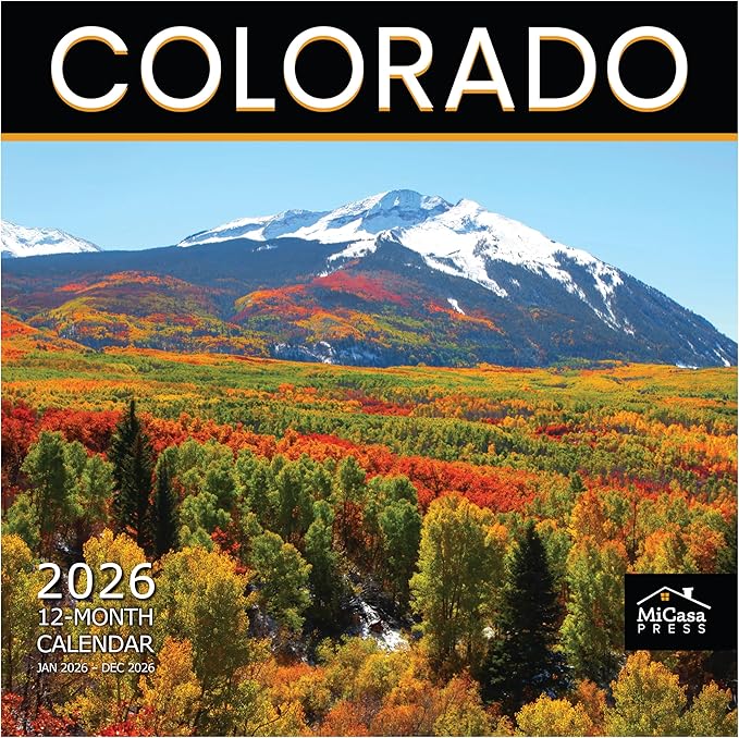MICASA PRESS Colorado 2026 Wall Calendar 12 Month | 12" x 24" Open | Thick & Sturdy Paper | Holiday Gift | Travel Calendar 2026