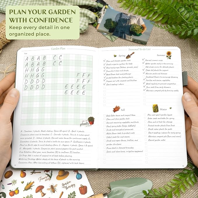 Legend Gardening Journal – 5-Year Garden Journal Planner & Log Book with Gardening Calendar & Plant Logs – Hardcover Garden Planner (Cypress)