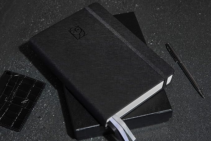 Wyze Planner Undated Daily Planner – 6-Month A5 Productivity Organizer with Full Page Per Day, Hourly Schedule, Goal Setting, Habit Tracker, Weekly & Monthly Pages – Hardcover Time Management Notebook (Black)