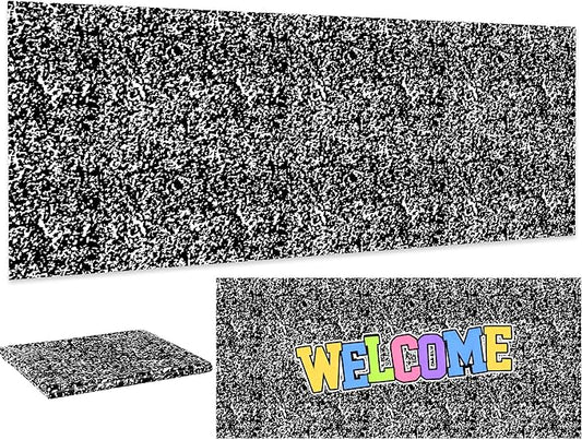 Hahafelt 1 Pack 47 x 108 Inch Fabric Bulletin Board Roll Waterproof Non Woven Classroom Background Decoration Resistant Bulletin Board for Back to School Wall Decor DIY Craft (Composition Notebook)