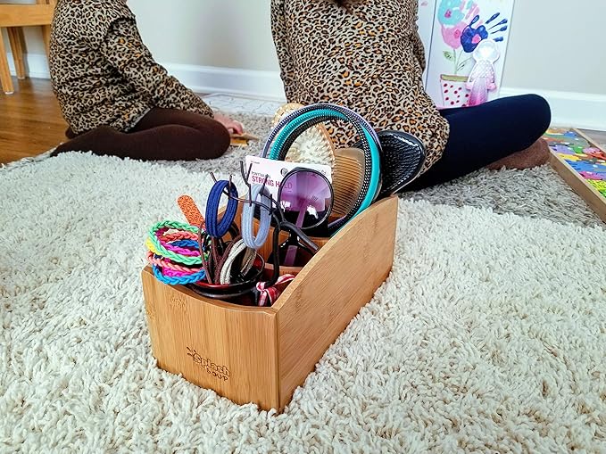 Natural Bamboo Organizer | Kitchen Counter Utensil Storage | Home Office Stationery Desk Caddy | Living Room Table Accessory Remote Holder by Splash Soup