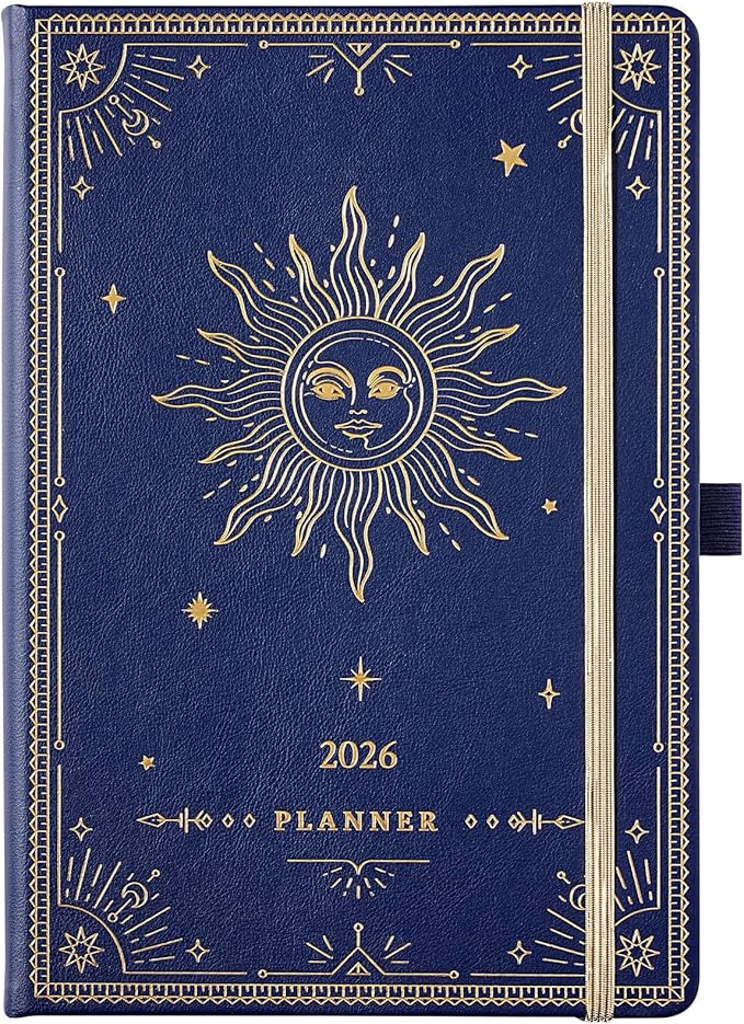 2026 Planner - Planner 2026, Jan. 2026 - Dec. 2026, 5.75" x 8.25", 2026 Weekly and Monthly Planner, Faux Leather planner 2026 with Back Pocket & 40 Notes Pages - Mystic Blue