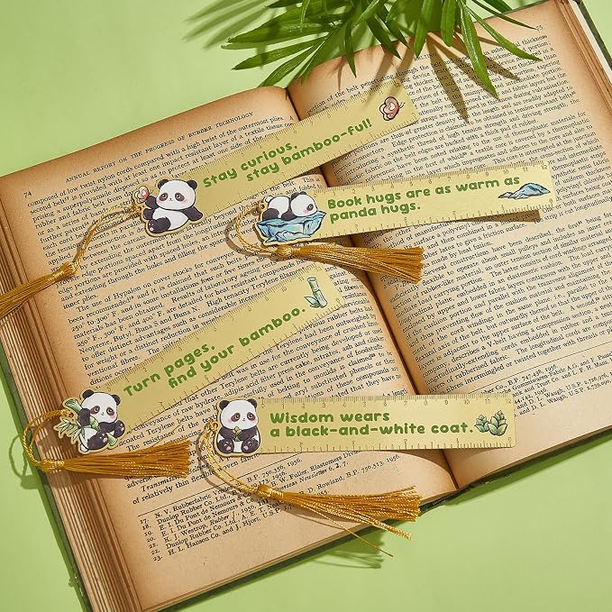 4 PCS Panda Bookmark Rules, Funny Metal Book Marks for Reading Women, Teens Teacher Planner,Book Lovers Gifts