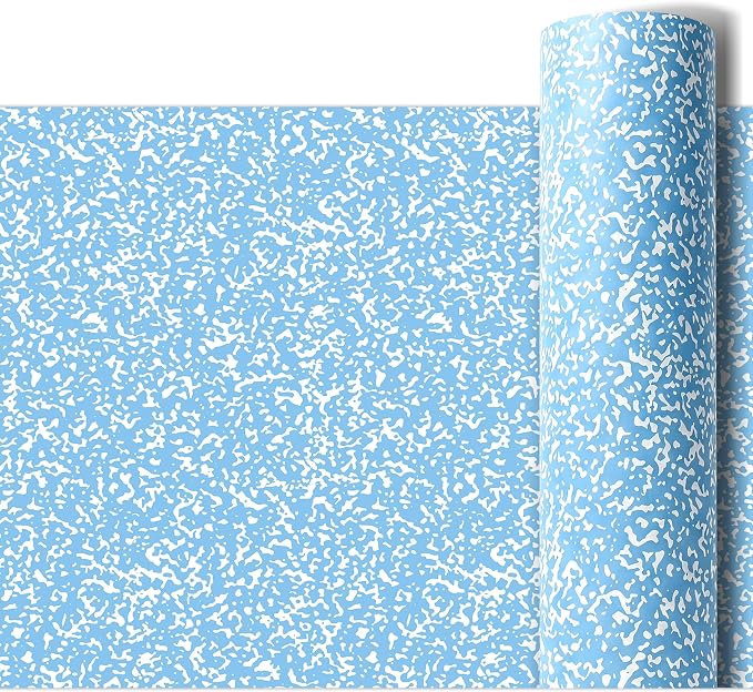 Blue Composition Bulletin Board Roll Reusable Waterproof Erasable Composition Notebook Non-Woven Fabric Bulletin Board Roll Blue and White Background Poster for Classroom Decor Wrap Craft 15.7" x 20ft