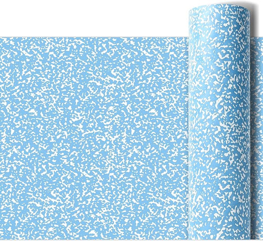 Blue Composition Bulletin Board Roll Reusable Waterproof Erasable Composition Notebook Non-Woven Fabric Bulletin Board Roll Blue and White Background Poster for Classroom Decor Wrap Craft 15.7" x 40ft
