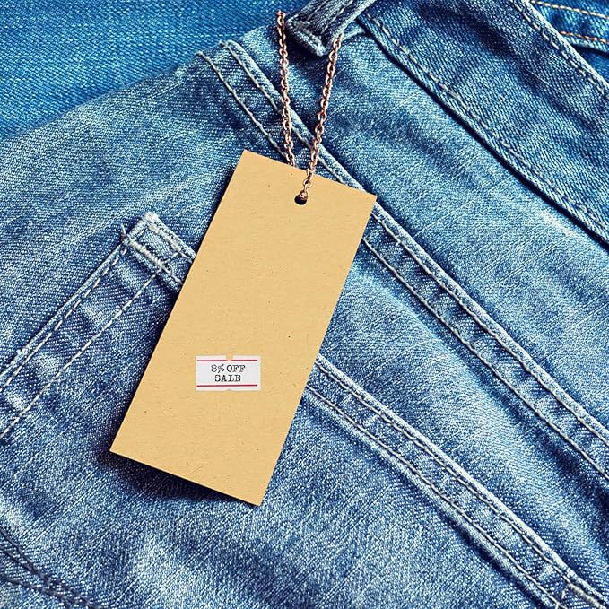 Unomor 10 Rolls Jewelry Price Tag Labels Self-Adhesive Pricing Label Paper for Price Marker Labeler with Strong Adhesive, 550 Stickers Per Roll, Suitable for Retail Stores and Small
