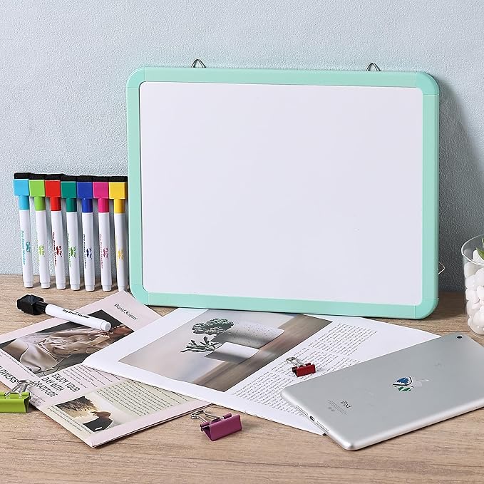 Mr. Pen- Small Dry Erase Board, 12.5x9.5 Inches, Whiteboard with 8 Fine Point Dry Erase Markers and 2 Board Magnets, Magnetic Small White Board for Students, Home, Office and Classroom