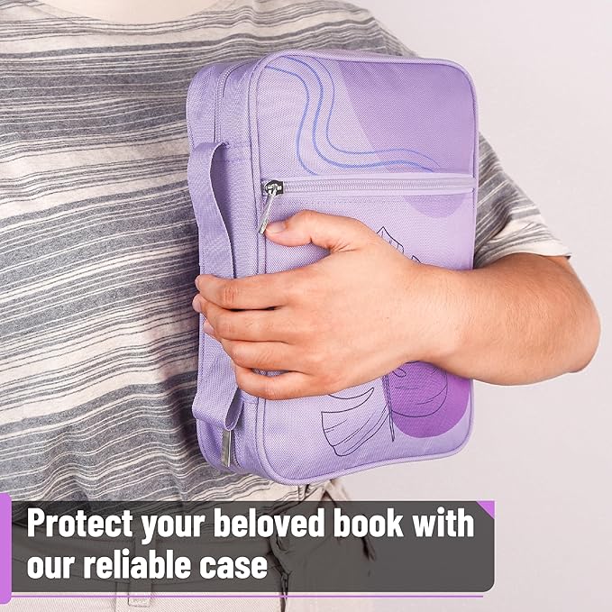 Mr. Pen- Bible Cover Case, Carrying Book Case with Durable Handle and Zippered Pocket, Bible Protective Church Bag for Men & Women, Christian Gifts, Pale Purple