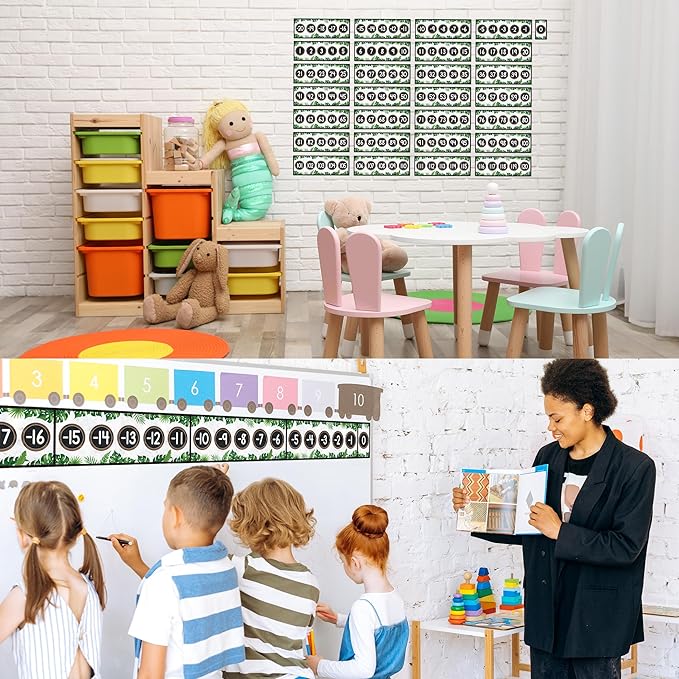 29 Pieces Number Line for Classroom Wall -20 to 120 Number Line Bulletin Board Border Simply Boho Classroom Decorations Math Posters for Teachers