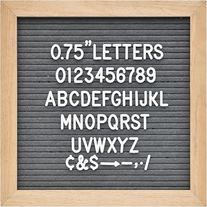3/4 Inch Letters for Felt Letter Boards, 294 Pieces Including Characters, Numbers & Symbols for Changeable Plastic Message Boards (White)
