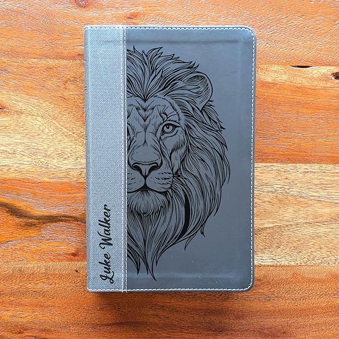 Farm and Posh Personalized NIV Personal Bible with Crown of Thorns | Large Print (Black Lion Front)