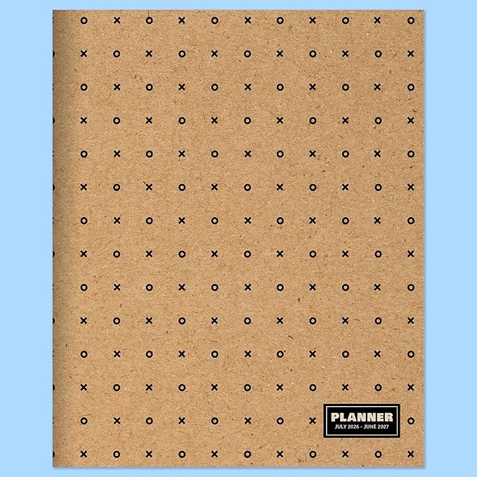 TF Publishing July 2026 - June 2027 Kraft Dot Medium Monthly Planner - 12 Month Academic Planner 2026-2027 with 2-Page Spreads, Monthly Calendar Grids and Planning Prompts - 6.5 in x 8 in
