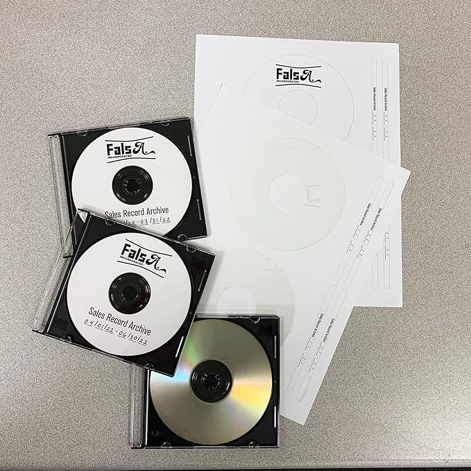 CD/DVD Label Full Face | Qty 100 Disc, 400 Spine | 50 Sheets Total | Photo Gloss Finish | Easy to Peel | Compatible with Inkjet Printer & Word Template 5931/8942 | Blank Labels