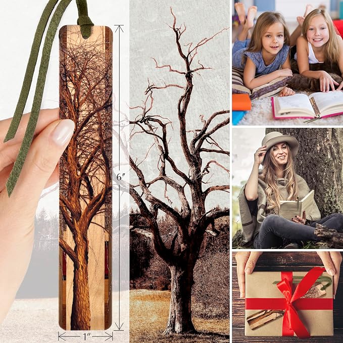 Winter Willow Tree Personalized Wooden Bookmark | Custom Woodland Forest Nature Gift for Tree Lovers, Nature Lovers, Gardeners, Outdoor Enthusiasts & Readers | Handmade in the USA