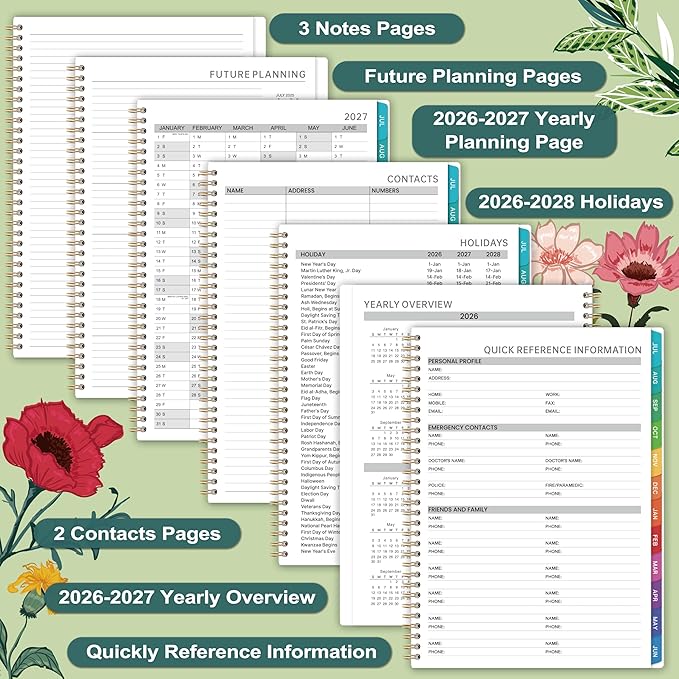 2026-2027 Appointment Book/Planner - 2026-2027 Daily Hourly Planner, Jul 2026 - Jun 2027, Weekly Appointment Book, 8.5" x 11", 30-Minute Interval, Lay-Flat, Ample Space with Notes ＆ To-Do Lists