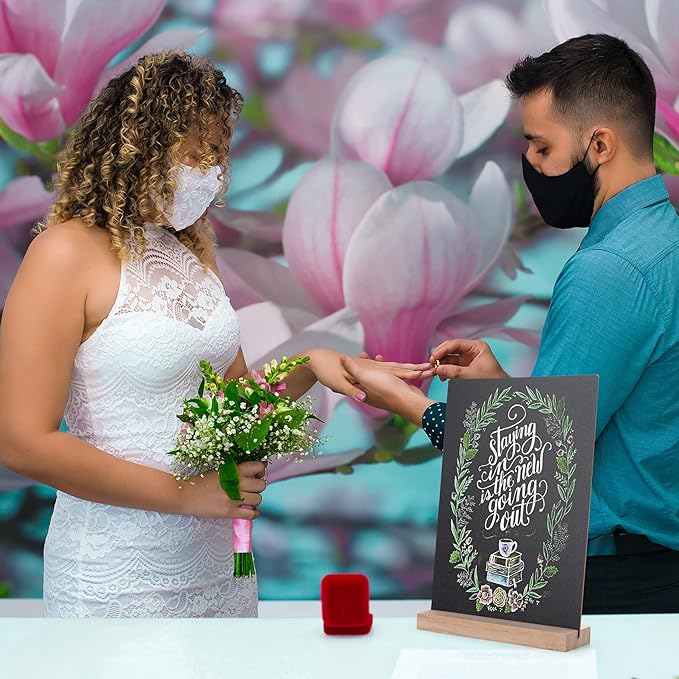 ONUPGO 2 Pack Tabletop Chalkboard Sign with Base Stand, 8 x12 Inch Menu Chalk Board Sign Store Food Signs, Message Boards for Party, Wedding, Tables Decoration, Bar and Restaurant