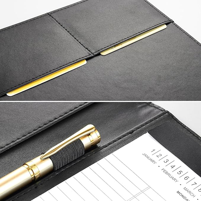 OOWOLF Padfolio with Clipboard Portfolio Binder for Resume, Legal Document, Business Office Conference, Legal Pad Portfolio Folder for A4 Letter Size Notepad, 8.5 x 11 2-Pack, with 1 Ruled Notebook