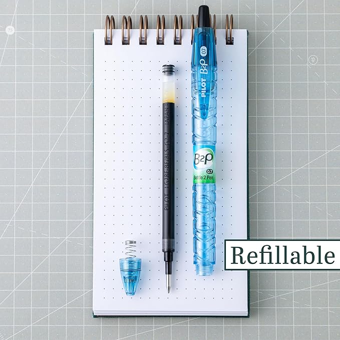 PILOT B2P Colors - Bottle to Pen Refillable & Retractable Rolling Ball Gel Pen Made From Recycled Bottles, Fine Point, Assorted Color G2 Inks, 5-Pack (36621)