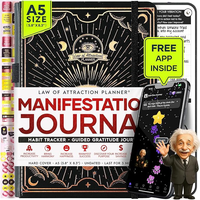 Law of Attraction Life & Goal Planner - A 90 Day Journey Creating Your Dream Life - Personal Gratitude Journal, Week Success Planner, Vision Board & Organizer + Planner Stickers, Undated