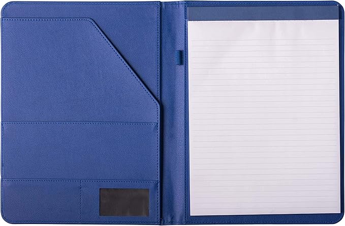 Deluxe Organizer Padded Padfolio, Portfolio Business Document Case with Ruled Letter-Size Perforated Writing Pad