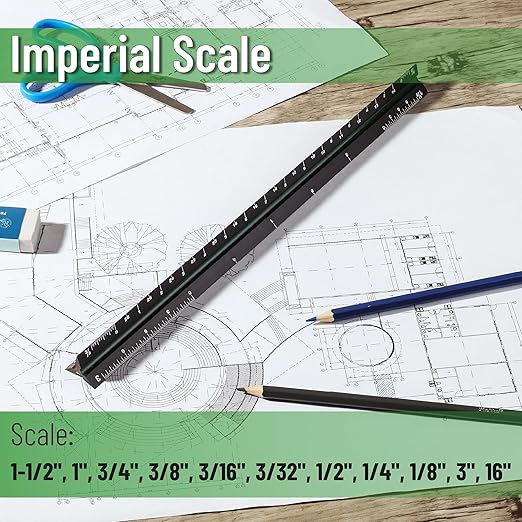 Mr. Pen- Architectural Scale, 12 inch, Black, Scale Ruler Contractor, Architect Scal, Drafting Tools