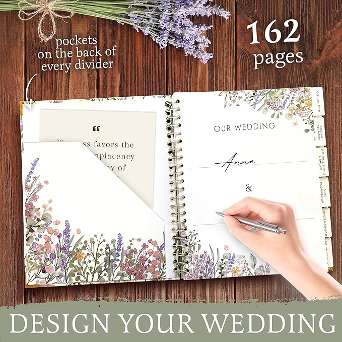 The Ultimate Premium Wedding Planner and Organizer for Brides: Hardcover Bridal Planning Book with Soft Floral Design, 11.8 x 10.6 Inches, Monthly Countdown Calendar, Checklists, Timelines, Budgeting & Keepsake Features