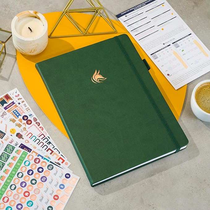Clever Fox Planner PRO 2nd Edition – Undated Weekly Agenda Planner for Setting Goals, Tasks & Time Management – Life Organizer with To-do Lists & Habit Trackers – Large, 8.5x11″ (Forest Green)