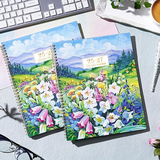 Monthly Planner 2025-2027 - 2 Year Planner 2025-2027, Jul. 2025 - Jun. 2027, 9'' x 11'' Planners 2025-2026 with Coated Tabs, Inner Pocket