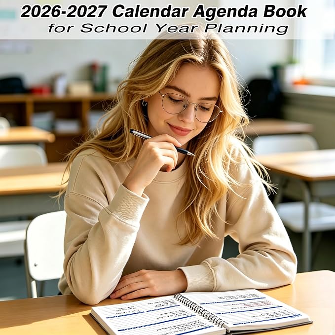 2026-2027 Weekly & Monthly Planner 5.6"x8.2", 18 Months Jul 2026–Dec 2027 Academic Agenda for School & Office, Waterproof PP Cover, Twin-Wire Binding, 100GSM Thick Paper, Black