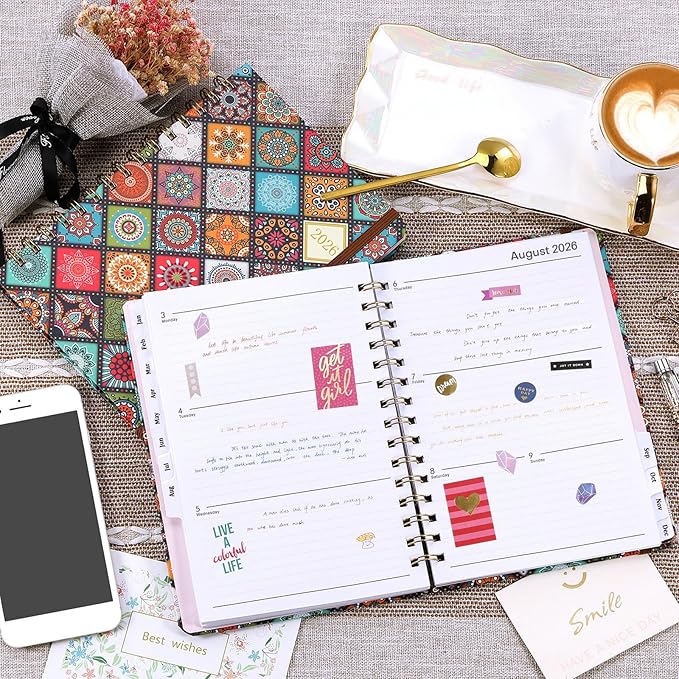 2026 Planner - 2026 Planner Weekly and Monthly, Jan. 2026 - Dec. 2026, 6.3” x 8.4”, Calendar Planner, Planner 2026, Weekly Monthly Planner with Tabs, Premium Paper & Contacts